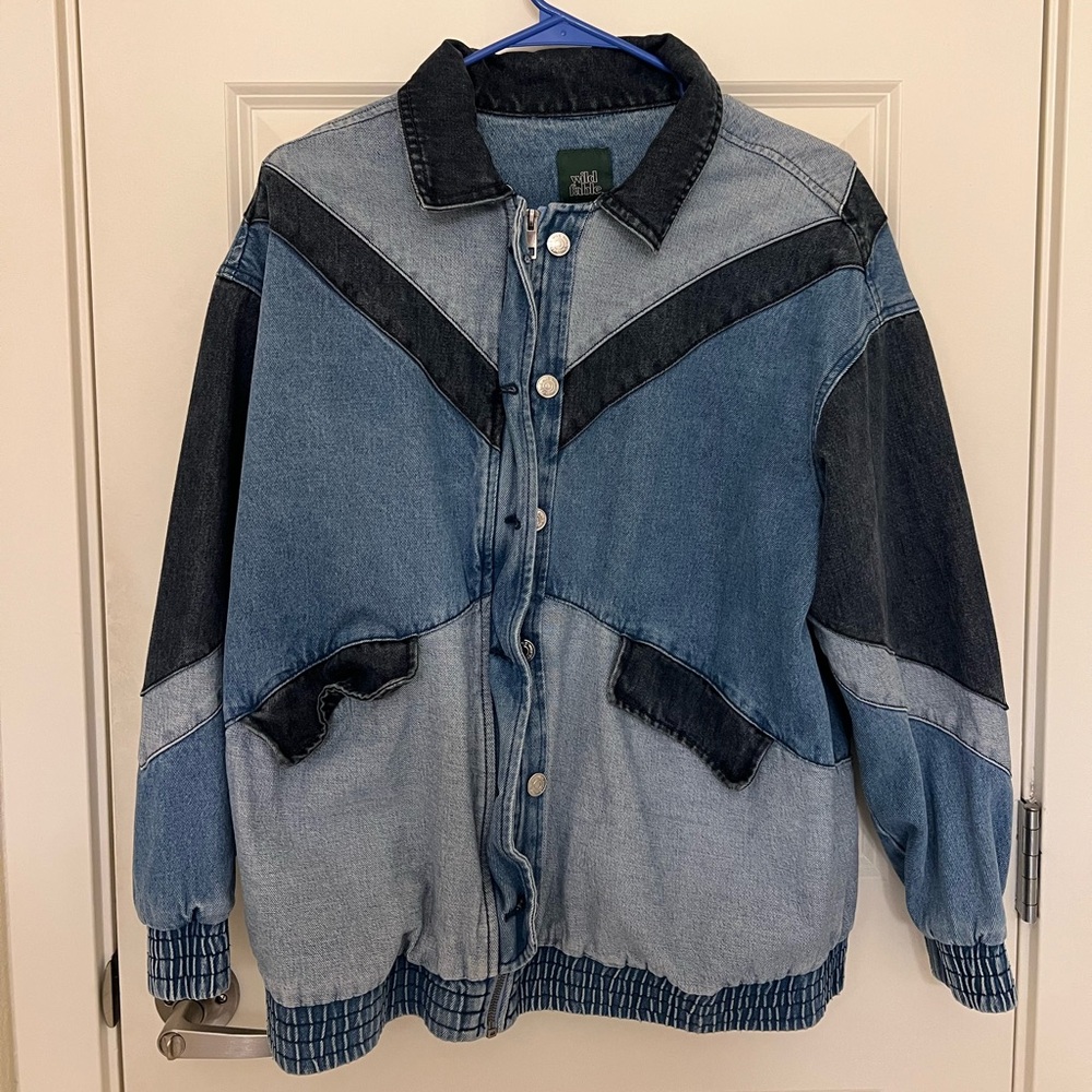 Multi-Colored Oversized Denim Jacket - image 1